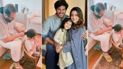 കൊച്ചു മകളുടെ മുടി കെട്ടി സുന്ദരിയാക്കുന്ന ഉപ്പൂപ്പ, ഇതിലും മനോഹരമായ മറ്റേത് ചിത്രമാണ്; വൈറലായി ദുല്‍ഖറിന്റെ പോസ്റ്റ്