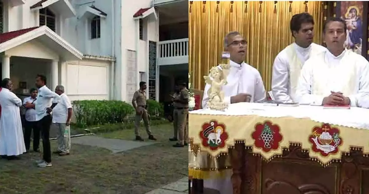 കുര്ബാനയില് തര്ക്കം; സെന്റ് മേരീസ് ബസിലിക്കയില് പ്രതിഷേധം, വന് പൊലീസ് സന്നാഹം