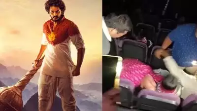'ഹനുമാന്‍' തിയേറ്ററില്‍ എത്തി, അലറി വിളിച്ച് കിടന്നുരുണ്ട് യുവതി; വീഡിയോ വൈറല്‍