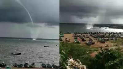 വിഴിഞ്ഞം കടലിൽ അപൂർവ്വ ജലസ്തംഭം; ഓഖിക്ക് മുൻപും സമാന പ്രതിഭാസം, ആശങ്ക