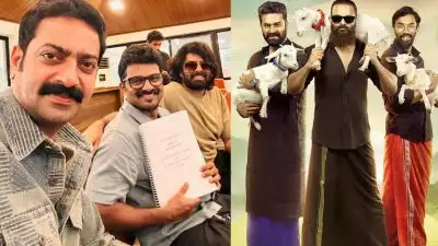 ഇത് ലാസ്റ്റ് റൈഡ്, ഷാജി പാപ്പനും പിള്ളേരും വരുന്നു; 'ആട് 3' കഥ കേള്‍ക്കാനെത്തി താരങ്ങള്‍