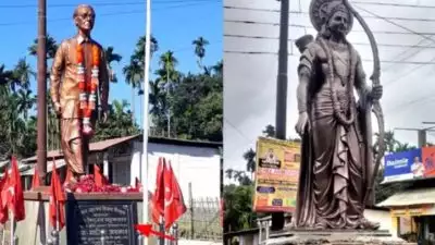 കമ്യൂണിസ്റ്റ് നേതാവിന്റെ പ്രതിമയുടെ സ്ഥാനത്ത് ശ്രീരാമ വിഗ്രഹം സ്ഥാപിച്ചു; ത്രിപുരയിൽ പ്രതിഷേധിച്ച് സിപിഐഎം, മാറ്റി സ്ഥാപിക്കണമെന്ന് ആവശ്യം