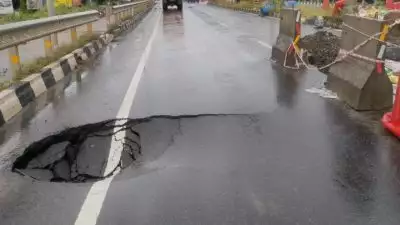 പാലക്കാട് ആലത്തൂരിൽ ദേശീയപാത ഇടിഞ്ഞ് താഴ്ന്നു; തകർന്നത് പാലക്കാട്- തൃശൂർ രണ്ടുവരി പാത