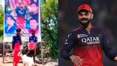 IPL 2025: കിങിന്‌ വേണ്ടി എന്തും ചെയ്യും, കോഹ്ലിയുടെ കട്ടൗട്ടിന് മുന്‍പില്‍ ആടിനെ ബലി നല്‍കി ആര്‍സിബി ആരാധകര്‍, എട്ടിന്റെ പണി വാങ്ങിച്ചുകൂട്ടി യുവാക്കള്‍