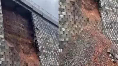 കൂരിയാട് ദേശീയപാതയുടെ സംരക്ഷണ ഭിത്തി വീണ്ടും ഇടിഞ്ഞുവീണു; സര്‍വീസ് റോഡിൽ കൂടുതൽ സ്ഥലങ്ങളിൽ വിള്ളൽ