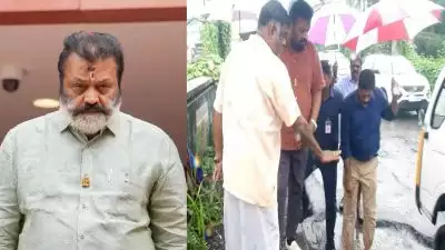 കാലടിയില്‍ റോഡിലെ കുഴിയില്‍ കുടുങ്ങി സുരേഷ് ഗോപി; പെരുമഴയില്‍ ഗതാഗതക്കുരുക്കില്‍ കുടുങ്ങി റോഡിലിറങ്ങി, പരാതിയുമായി നാട്ടുകാരും