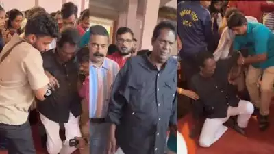 കാൽ തട്ടി വീണപ്പോൾ സഹായിച്ചയാളുടെ കൈ തട്ടി മാറ്റി, സലിംകുമാറിന് അഹങ്കാരമെന്ന് കമന്റുകൾ; വീഡിയോ വൈറൽ
