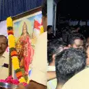 ഗവര്‍ണര്‍ പങ്കെടുത്ത പരിപാടിയില്‍ ആര്‍എസ്എസ് ചിത്രം; എസ്എഫ്‌ഐ-കെഎസ്‌യു പ്രതിഷേധം കനക്കുന്നു