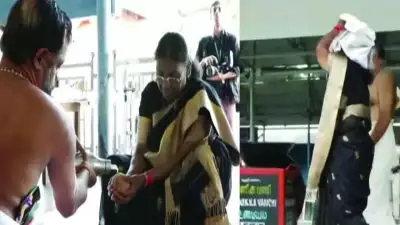 രാഷ്‌ട്രപതി ദ്രൗപതി മുർമു പമ്പയിൽ; കെട്ട് നിറച്ചു, ഇനി സന്നിധാനത്തേക്ക്