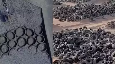 പഴയ ടയറുകൾ ഹൈവേകൾക്ക് താഴെ കുഴിച്ചിടുന്ന അമേരിക്കക്കാർ; ഇന്ത്യയ്ക്കും  കണ്ടു പഠിക്കാം..