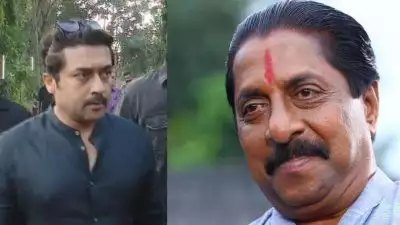 'മരണവാർത്ത വളരെ വേദനയുണ്ടാക്കി, നേരിട്ട് വീട്ടില്‍ എത്തി കാണണമെന്ന് തോന്നി'; ശ്രീനിവാസന് അന്ത്യാഞ്ജലി അര്‍പ്പിച്ച് സൂര്യ