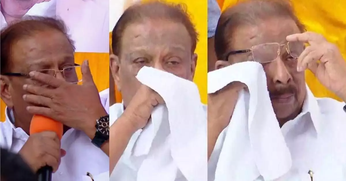 വികാരാധീനനായി വിതുമ്പി കെ സുധാകരന്; പഴയ പോരാട്ടങ്ങളേയും സഹപ്രവര്ത്തകരേയും ഓര്മ്മിപ്പിച്ച് പ്രസംഗം; മല്സരിക്കുന്ന കാര്യം പാര്ട്ടി തീരുമാനിക്കുമെന്ന് സമ്മര്ദ്ദ നീക്കങ്ങള്ക്കിടയില് പ്രതികരണം