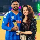 പ്രതിസന്ധി ഘട്ടത്തിലും ഈ വിജയത്തിലും കൂടെ നിന്ന ചാരുവിനു നന്ദി: സഞ്ജു സാംസൺ