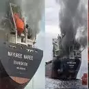 ഹോര്‍മൂസില്‍ ഇന്ത്യയിലേക്ക് വന്ന തായ് കപ്പലിന് നേര്‍ക്ക് ആക്രമണം; കപ്പലിന് തീപിടിച്ചു