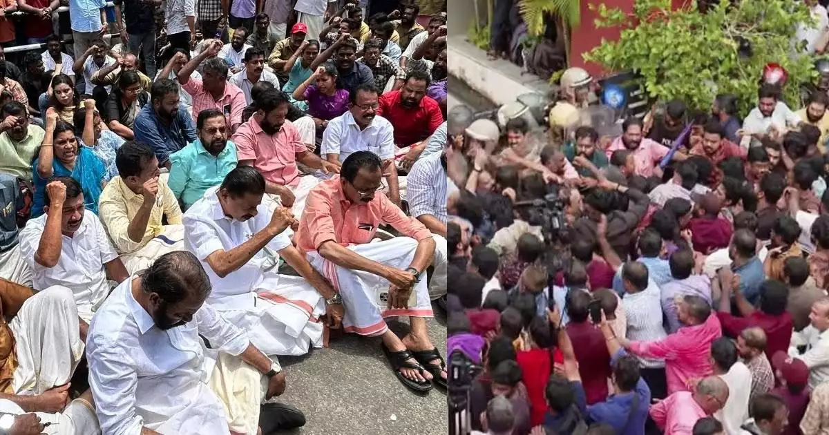 'കേന്ദ്രസേനയ്ക്ക് നേരെ കുപ്പികളും കല്ലും എറിഞ്ഞ് പ്രവര്ത്തകര്'; പിണറായി വിജയന്റെ തിരുവനന്തപുരത്തെ വീടിന് മുന്നില് വന് സംഘര്ഷം