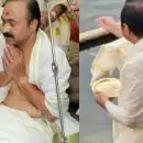 ഗുരുവായൂരിൽ വെണ്ണ കൊണ്ട് തുലാഭാരം, തൃപ്രയാറ് മീനൂട്ട്, കദളികുല, 101 വെടിവഴിപാട്; മുഖ്യമന്ത്രിക്കായി കോൺഗ്രസ് നേതാവിന്‍റെ ശയനപ്രദക്ഷിണവും