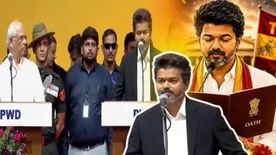 'തമിഴ്‌നാടിൻ തലപ്പത്ത് അഴകിയ തമിഴ് മകൻ'; മുഖ്യമന്ത്രിയായി വിജയ് സത്യപ്രതിജ്ഞ ചെയ്തു