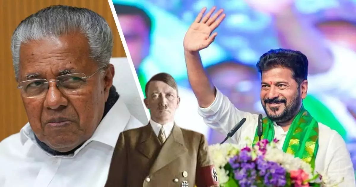 'ലോകം കണ്ട ഏറ്റവും വലിയ ഫാസിസ്റ്റിനെ പരസ്യമായി ആരാധിക്കുന്ന ഒരു മുഖ്യമന്ത്രി കോൺഗ്രസ്സ് പാർട്ടിക്ക് സ്വന്തമായുണ്ട് എന്നത് ലജ്ജാകരം, രേവന്ത് റെഡ്ഡിയെക്കൊണ്ട് ഇങ്ങനെ പറയിപ്പിച്ചത് അയാളുടെ പഴയ സംഘപരിവാർ പശ്ചാത്തലം'; പിണറായി വിജയൻ