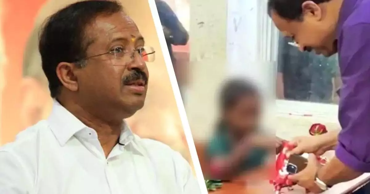 ട്രൈബൽ റസിഡൻഷ്യൽ സ്കൂളിൽ പ്രവേശനോത്സവത്തിനിടെ കുട്ടികൾക്ക് മിഠായി ഡസ്കിലിട്ട് കൊടുത്ത് വി മുരളീധരൻ എംഎൽഎ; സമൂഹ മാധ്യമങ്ങളിൽ വിമർശനം